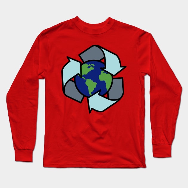 Recylce Earth Long Sleeve T-Shirt by Birding_by_Design